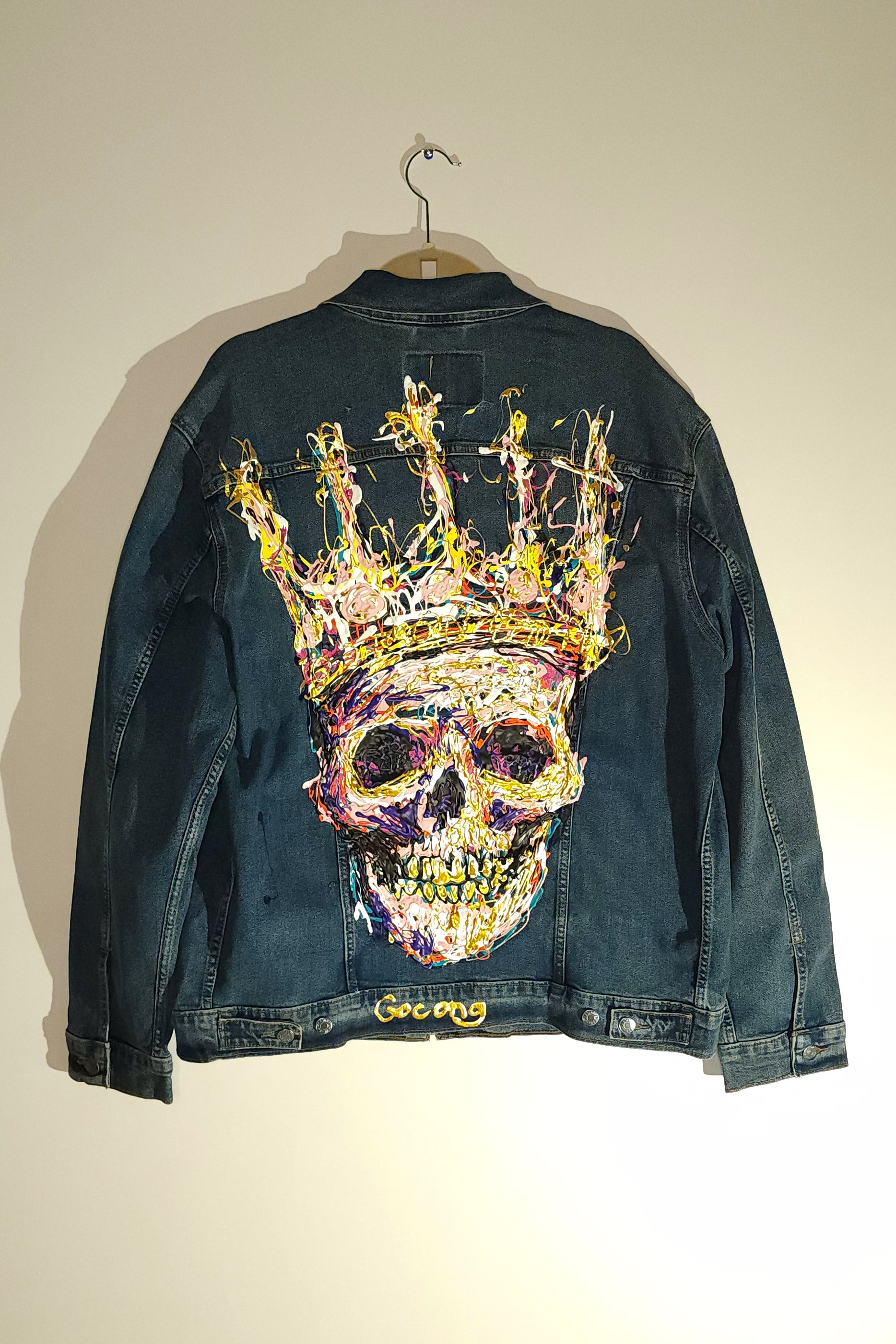 GOCONG one-off Crowned Skull Levi's denim jacket