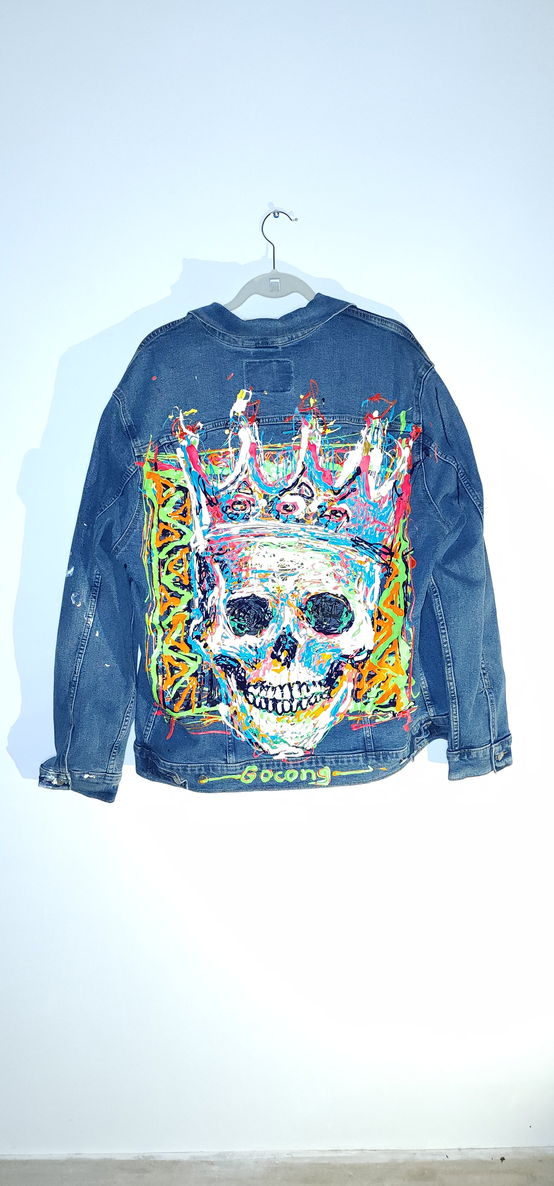 GOCONG one-off Crowned Skull Levi's denim jacket